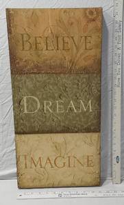 lot 124 image: Believe Dream Imagine Wall Art Decor