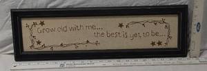 lot 135 image: Framed Grow old with me... Decorative Sign Approx 20 x 6