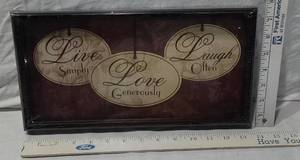 lot 138 image: Live, Laugh, Love Wall Decor