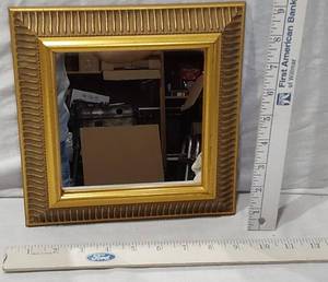 lot 143 image: Framed Square Mirror with Gold Decorative Trim