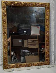 lot 144 image: Vintage Ornate Framed Mirror approx 20 12 x 29 12
