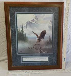lot 149 image: Home Interiors Soaring Eagle Isaiah 4031 framed print approx 18 x 22 12