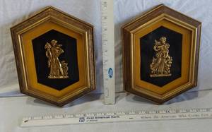 lot 151 image: Turner Wall Art Shadow Boxes of Gold Goddesses