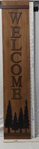 lot 137 image: Welcome Wood Sign with Trees Design Approx 8 x 39 12