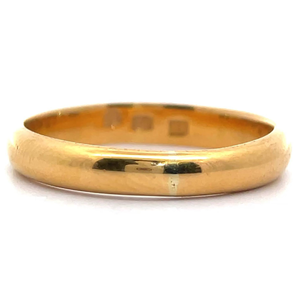 lot 15 image: Classic 3mm Hallmarked Designer Slim Band in 18k Yellow Gold VIDEO