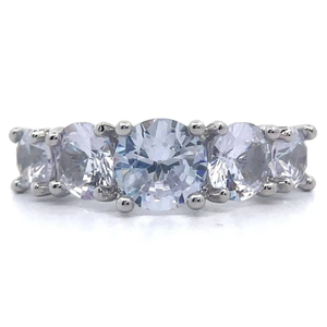lot 47 image: Light Lilac Five-Stone Trellis Ring VIDEO
