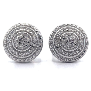 lot 48 image: Natural Diamond Accent Vintage Style Stud Earrings VIDEO
