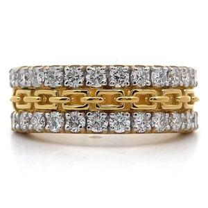 lot 38 image: 1.25 Carat Diamond Chain Link Triple Row Ring VIDEO