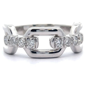 lot 22 image: NEW 0.50 Carat Pav Diamond Chain Link Ring VIDEO
