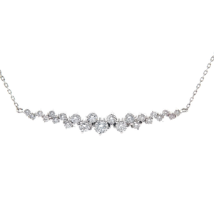 lot 11 image: NEW 1 Carat Diamond Icicle Bar Pendant Necklace in 14k White Gold VIDEO