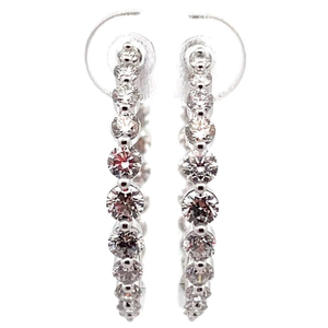 lot 10 image: NEW 2 Carat Diamond Inside-Out Hoop Earrings in 14k White Gold VIDEO