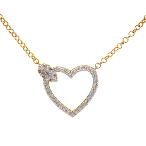 lot 42 image: NEW 1.33 Carat Pav Diamond Heart Halo Layering Necklace VIDEO
