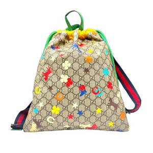 lot 19A image: Gucci GG Supreme Multicolor Drawstring Backpack Pre-Owned Retail $1,800