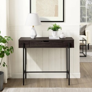 lot 4 image: NEW - Walker Edison Minimalist Wood and Metal One Drawer Entry Table - MSRP - $240