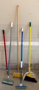 lot 12 image: Set of Floor Cleaning Tools Mops, Squeegees, Brooms
