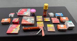 lot 13 image: Carpentry Tool and Fastener Lot with Arrow Staple Gun, Staples, Nails, and Adhesives