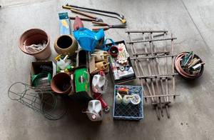 lot 24 image: Large Collection of Garden Tools, Pots, Watering Cans, Chemicals (quantities unverified) and Accessories
