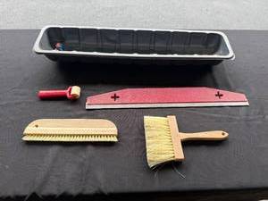 lot 28 image: Wallpaper Tool Set with Brushes, Edger, Roller, and Tray