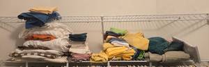 lot 101 image: Large Assorted Lot of Household Linens, Towels, and Shower Curtains