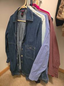 lot 104 image: Group of Womens Denim and Cotton Shirts Assorted Brands and Sizes