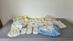 lot 116 image: Collection of Vintage Baby Diapers and Changing Pads