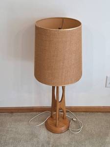 lot 161 image: Wood Table Lamp with Original Shade