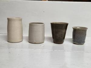 lot 180 image: Set of 4 Handmade Stoneware Ceramic Cups