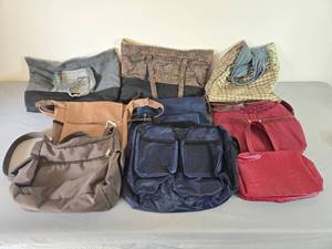 lot 231 image: Collection of Tote Bags and Handbags in Various Styles and Colors