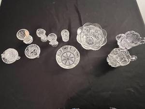 lot 251 image: Collection of Assorted Pressed Glass Tableware Bowls and Creamer Sets