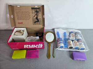 lot 302 image: Mixed Lot of Vanity Items, Lint Rollers, Button Hook, Hand Mirror and Organizers