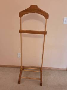 lot 317 image: Wooden Suit Valet Stand 54 x 17.5 x 18 Inches