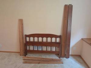 lot 326 image: Wooden Full Size Bed Frame with Headboard and Footboard