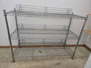 lot 331 image: Metal Wire Shelving Rack with 3 Tiers - 48x18x36 Inch