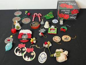 lot 344 image: Collection of Assorted Christmas Ornaments with Box