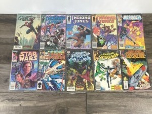 lot 217 image: Lot of 10 Marvel Comic Books - Star Wars - Transformers - The Amazing Spider-Man - Star Trek - Indiana Jones - The Micronauts