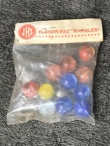 lot 224 image: Pack of 11 Vintage JHS PAC Marbles in Original Package