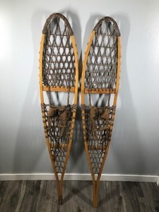 lot 253 image: Pair of Vintage Wooden Snow Shoes