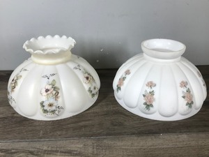 lot 319 image: 2 Vintage Glass Lamp Shades