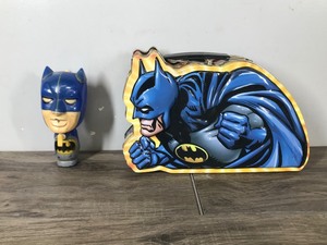 lot 376 image: Collectible 1966 Durham Industries Batman Water Squirt Gun and a Batman Metal Lunch Pail