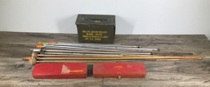 lot 388 image: Ammo Can - Gun Cleaning Rods - Gun Cleaning Kits and Black Powder Wooden Loading Rods