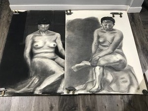 lot 391 image: Lot of 5 Large Artwork Drawings - See more pictures to see all of them