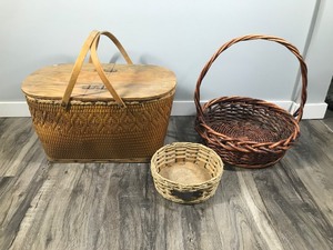 lot 394 image: Lot of 3 Woven Baskets