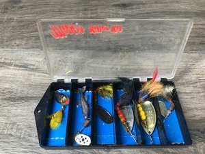 lot 417 image: Mepps Killer Kit Tackle Box Full of Mepps Spinners