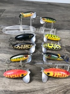 lot 448 image: Lot of 10 Collectible Fred Arbogast Jitter Bug Fishing Lures