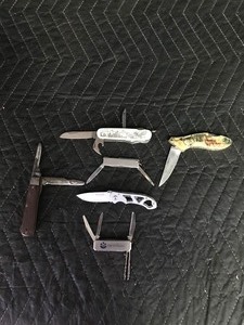 lot 82 image: Lot of 6 Collectible Knives - Stainless China - M. Klein & Sons Chicago - Bristol Line Solinger Germany - Barlow Stainless Japan - Sheffield - Stainless Steel Japan 200th Anniversary #A827 Multi Tool Knife