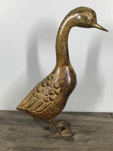 lot 166 image: Vintage Bronze Duck  Goose Figurine