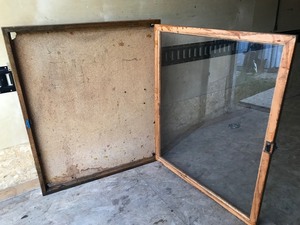 lot 12 image: Vintage Wood Framed Glass Display Case