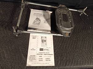lot 150 image: Craftsman router pantograph with router stencil set