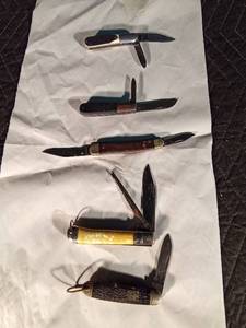 lot 78 image: 5 Vintage knives - USA, Camco, Richland, Puma-German steel, Universal USA