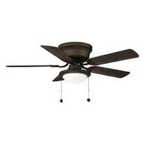 lot 1 image: Hampton Bay Hugger 44 in. LED Indoor Oil-rubbed bronze Ceiling Fan with Light Kit Customer Returns See Pictures